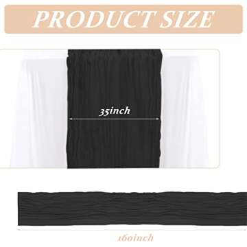 Twakashic 2 Pack 13Ft Cheesecloth Table Runner, Boho Rustic Gauze Black Table Runner 35" x 160" Long for Wedding Baby/Bradal First Communion Centerpiece Table Decorations