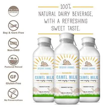 Organic Fresh Frozen Camel Milk - Fresh Flavor with Health Benefits - Pure & Natural Grade A -Allergen Free Milk from Healthy Camels in Midwest - Made In The USA [6 Pack]