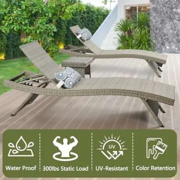 79 Long Reclining Chaise Lounges Set of 2 with Cushions