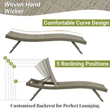 79 Long Reclining Chaise Lounges Set of 2 with Cushions