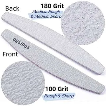 16pcs Nail File Buffer Set - 10pcs 100/180 Grit Sharp Coarse Nail Files, 6pcs Colors Rough Nail Buffer Polishing Nail Art Pedicure Manicure Tool