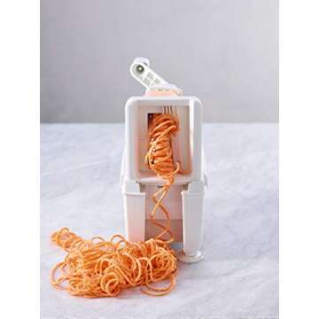 Paderno World Cuisine 4-Blade Folding Vegetable Slicer / Spiralizer Pro, Counter-Mounted and includes 4 Different Stainless Steel Blades