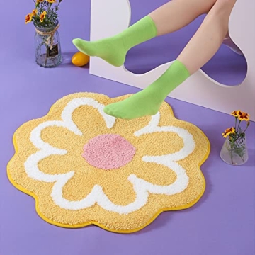 Cute Flower Bath Mat - Soft Non Slip Water Absorbent Rug