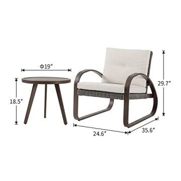 COSIEST 3-Piece Outdoor Patio Bistro Set for Ultimate Comfort