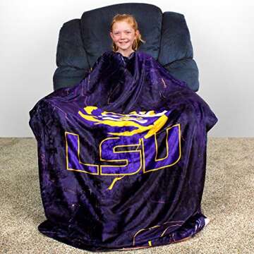College Covers Everything Comfy LSU Tigers Color Swept Soft Throw Blanket, 42" x 60"