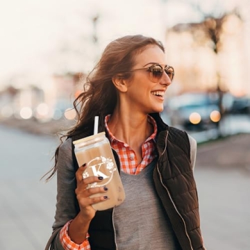 Monogrammed Glass Cups Personalized Gifts for Women 16oz