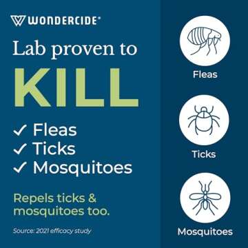 Wondercide - Ready to Use Flea, Tick, and Mosquito Yard Spray with Natural Essential Oils – Mosquito and Insect Killer, Treatment, and Repellent - Plant-Based - Safe Around Pets, Plants, Kids - 32 oz