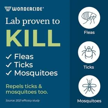 Wondercide - Ready to Use Flea, Tick, and Mosquito Yard Spray with Natural Essential Oils – Mosquito and Insect Killer, Treatment, and Repellent - Plant-Based - Safe Around Pets, Plants, Kids - 32 oz