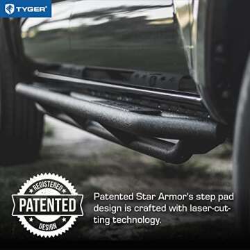 Tyger Auto Star Armor Compatible with 2020-2025 Jeep Gladiator JT | TG-JA2J2359B | Side Step Rails N...