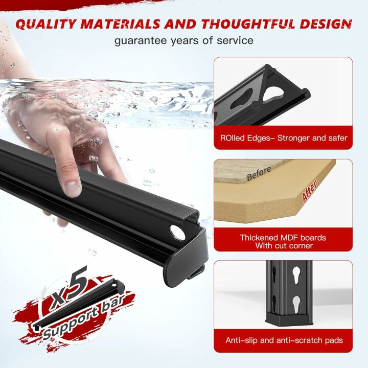 Durable 5 Tier REIBII Garage Shelves - 2020LBS Capacity