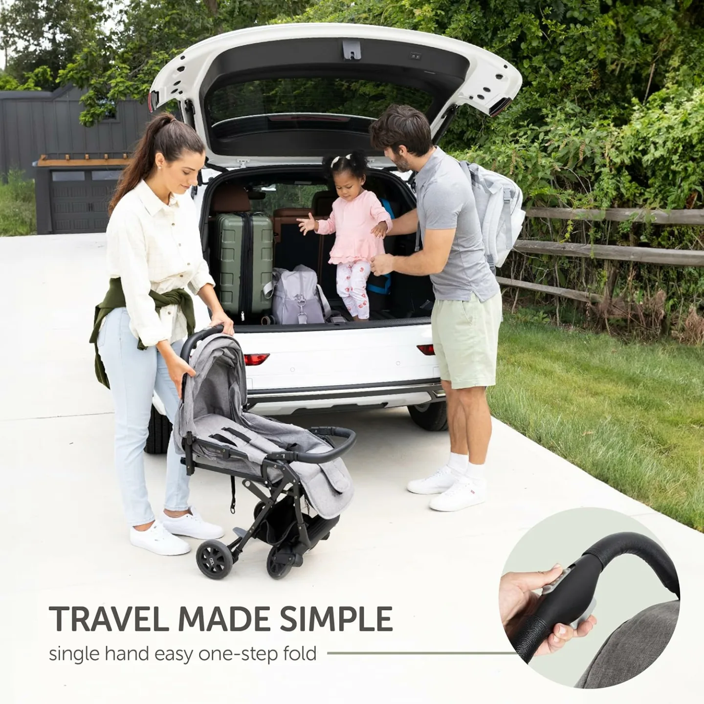 Compact Baby Travel Stroller with Canopy & Easy Fold