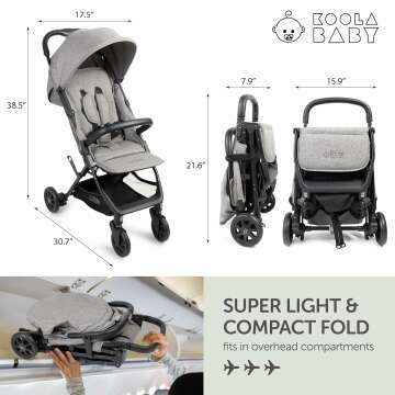Compact Baby Travel Stroller with Canopy & Easy Fold