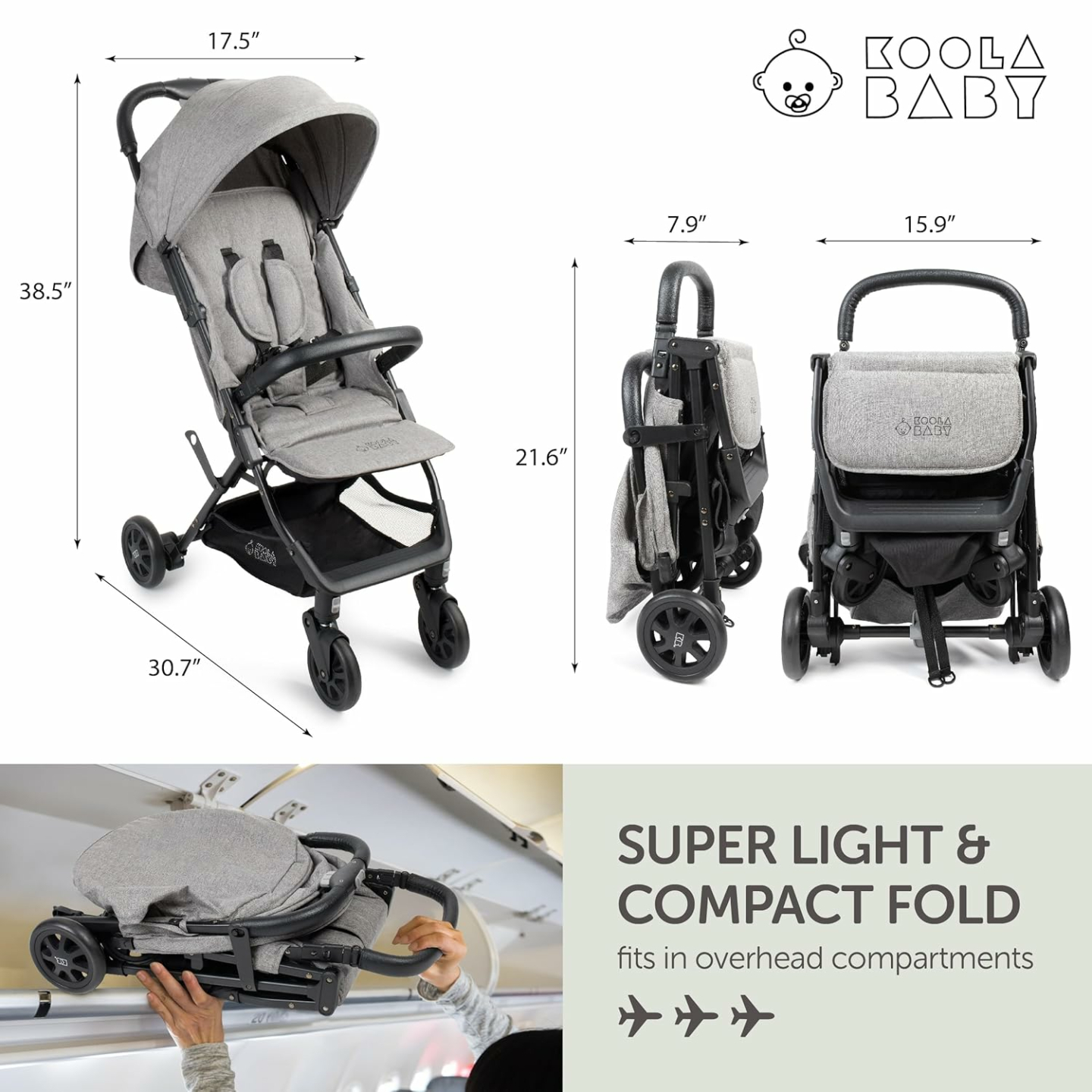 Compact Baby Travel Stroller with Canopy & Easy Fold