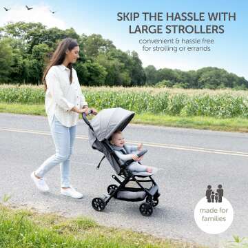 Compact Baby Travel Stroller with Canopy & Easy Fold