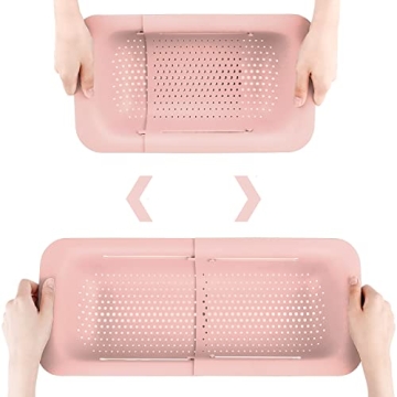 Collapsible Colander Kitchen Extendable Strainer Fruits Vegetables Noodle Pasta Food Drain Basket Sp...