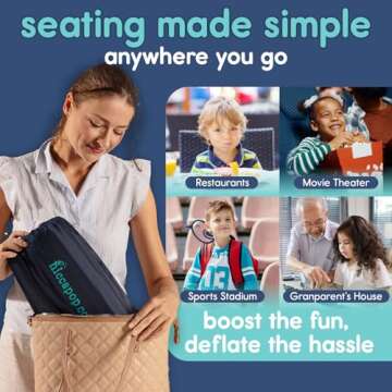 hiccapop ErgoBoost Toddler Booster Seat for Dining Table, Non-Slip Stable Baby Booster Seat for Dining Table, Booster Chair for Toddlers Eating, High Chair Booster Seat for Dining Table