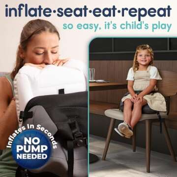 hiccapop ErgoBoost Toddler Booster Seat for Dining Table, Non-Slip Stable Baby Booster Seat for Dining Table, Booster Chair for Toddlers Eating, High Chair Booster Seat for Dining Table