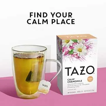 TAZO CALM Chamomile Herbal Tea Bags, Caffeine-Free Blend, 20 Tea Bags
