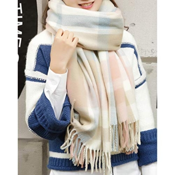 YSense Oversized Plaid Scarf for Women - Warm & Stylish