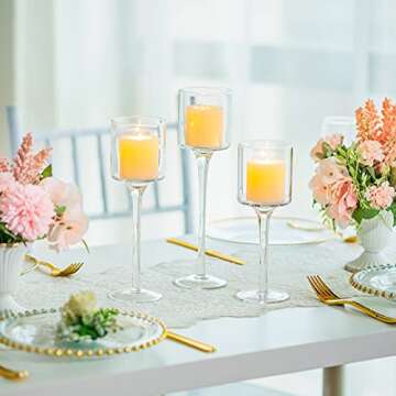 Elegant Romadedi Glass Candle Holder Set for All Occasions