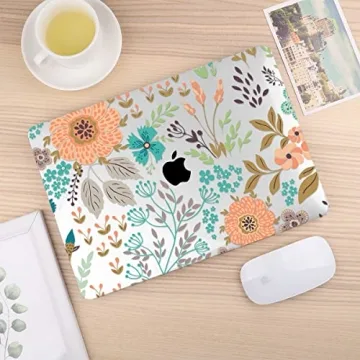 CISSOOK MacBook Air 13 Case with Orange Flowers Design