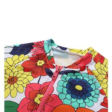 Vegatos Toddler Boys Zip One Piece Rash Guard Short Sleeve Swimming Costume 18-24 Months