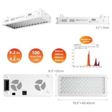Bestqool Red Light Therapy for face Body, 4 Wavelengths Near Infrared Light Therapy, 100 Elite Grade Dual Chip LEDs, High Power Red Light Panel for Pain, Muscle, Energy. 170W. Modular Design.