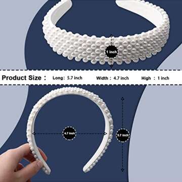 NKG Pearl Headbands for Girls and Women, Plastic Wide Hair Hoop Band Embellish with Bling String Bea...