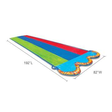 BANZAI Triple Racer Water Slide for Backyard Fun