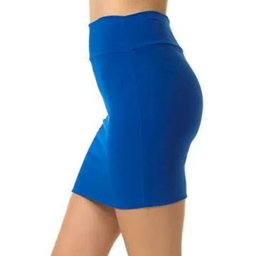 Trendy Street Basic Double-Layer Cotton Simple Stretchy Tube Pencil Mini Skirt (Small, Royal Blue)