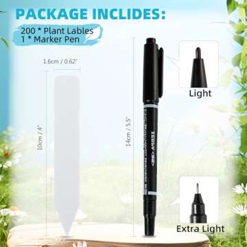 Plant Labels 4 Inch 200Pcs Plastic Plant Name Tags for Seedlings Garden Labels Markers Nursery Plant...