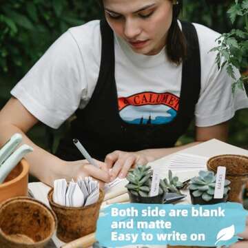 Plant Labels 4 Inch 200Pcs Plastic Plant Name Tags for Seedlings Garden Labels Markers Nursery Plant Tags Seed Labels Stakes with Permanet Marking Pen Plant Markers for Outdoor Garden (White200)