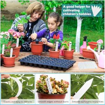 Plant Labels 4 Inch 200Pcs Plastic Plant Name Tags for Seedlings Garden Labels Markers Nursery Plant Tags Seed Labels Stakes with Permanet Marking Pen Plant Markers for Outdoor Garden (White200)