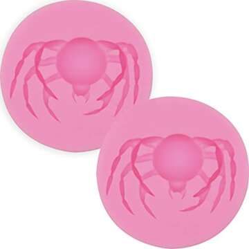 Hengke 2Pcs Spider Shape Silicone Molds For Halloween Party,Scary Themed Party,Pudding,Pan Muffin,Impression Mats Baroque Fondant,Chocolate,Cookie Pastry Pies,Cake Cup,Cake Decoration,Handmade Soap