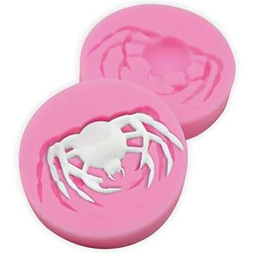 Hengke 2Pcs Spider Shape Silicone Molds For Halloween Party,Scary Themed Party,Pudding,Pan Muffin,Impression Mats Baroque Fondant,Chocolate,Cookie Pastry Pies,Cake Cup,Cake Decoration,Handmade Soap