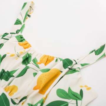 Lemon Floral Wedding Guest Cocktail Party Dresses 1950s Vintage Sweatheart Neck A-line Swing Summer ...