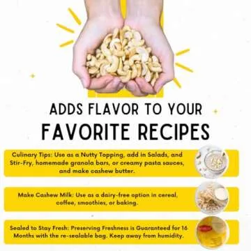 Premium Raw Large Cashew Pieces - Unroasted & Unsalted - 5 Lbs