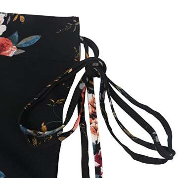 Yonala Womens Boho Floral Tie Up Waist Summer Beach Wrap Cover Up Maxi Skirt