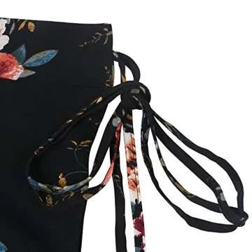 Yonala Womens Boho Floral Tie Up Waist Summer Beach Wrap Cover Up Maxi Skirt