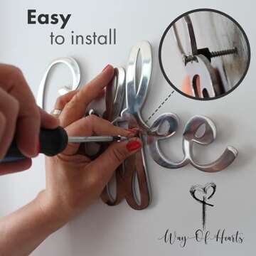 Silver Metal Coffee Sign, 9.45 x 6.9" - Polished Stainless Steel for Elegant Kitchen Wall Decor and Coffee Bar Decor - Ideal Coffee Bar Sign with Gift Box, Durable Metal Wall Art