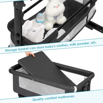 YADAQE Baby Bassinet Bedside Sleeper Portable Crib 2024