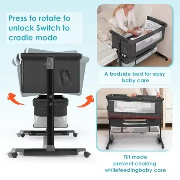 YADAQE Baby Bassinet Bedside Sleeper Portable Crib 2024