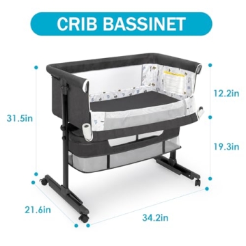 YADAQE Baby Bassinet Bedside Sleeper Portable Crib 2024