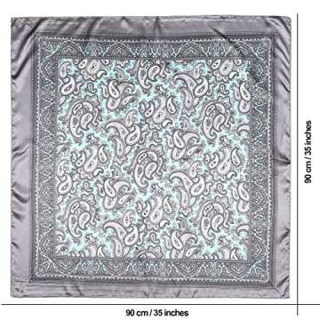AWAYTR Satin Large Square Head Scarves - 4PCS Silk Like Neck Scarf Hair Sleeping Wraps Lightweight f...