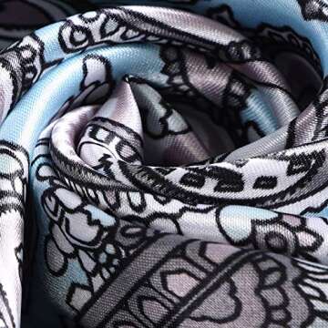 AWAYTR 4PCS Satin Large Square Head Scarves for Women