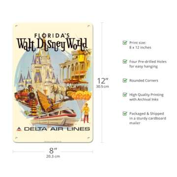 Pacifica Island Art Florida’s Walt Disney World Vintage Metal Sign