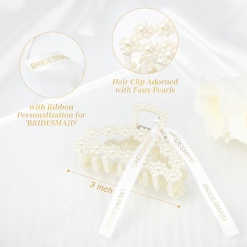 Bridesmaid Proposal Gifts - 8 Pearl Hair Clips