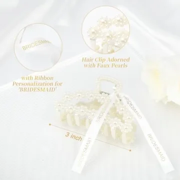Bridesmaid Proposal Gifts - 8 Pearl Hair Clips