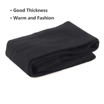 Bestjybt Women Thigh High Socks Cotton Warm Over the Knee Socks Long Knee High Boot Stockings Leg Warmer (US, Alpha, One Size, Regular, Regular, Black)