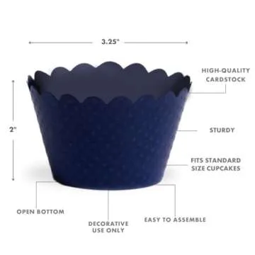 Dress My Cupcake Navy Blue Cupcake Wrappers Set of 50